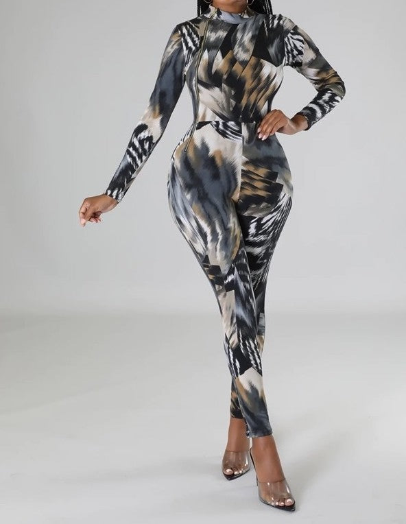 Jungle Paint Jumpsuit w/Bodysuit